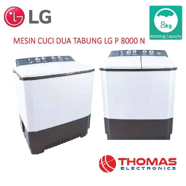 MESIN CUCI DUA TABUNG LG P 8000N MESIN CUCI 2 TABUNG 8KG LG P 8000 N Garansi Resmi