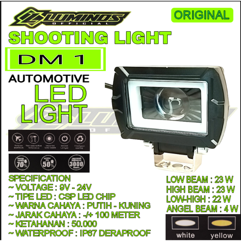 LAMPU TEMBAK CWL LUMINOS 1LED+ ANGEL SD114 MOTOR/MOBIL
