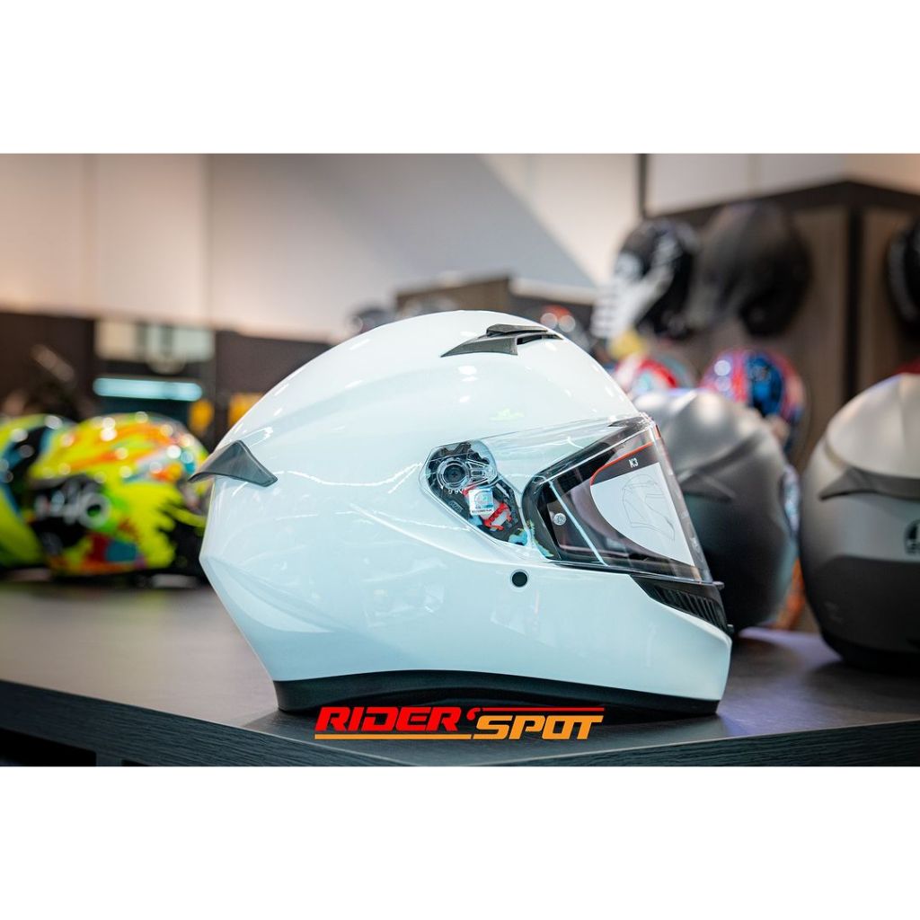 Helm Motor AGV K3 Mono Seta White Full face Original Italy Riding Tour