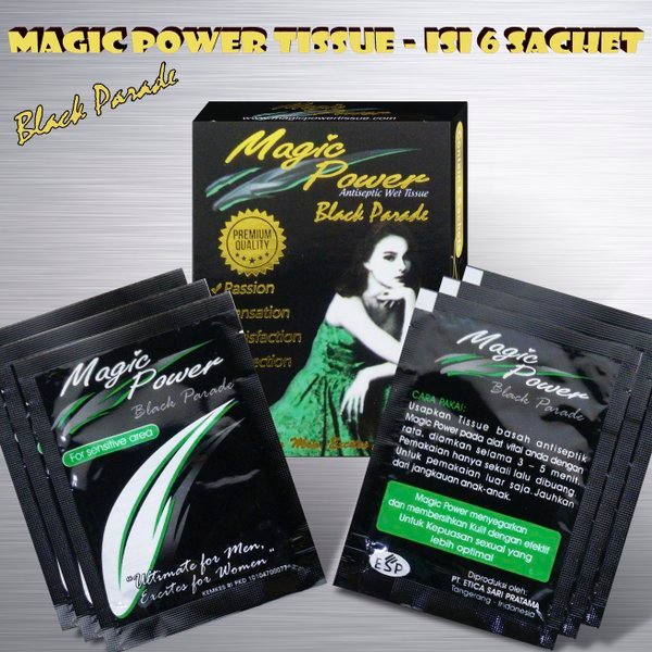 TISU MAGIC POWER HIJAU BLACK PARADE - Tissue Antiseptic ASLI tahan lama