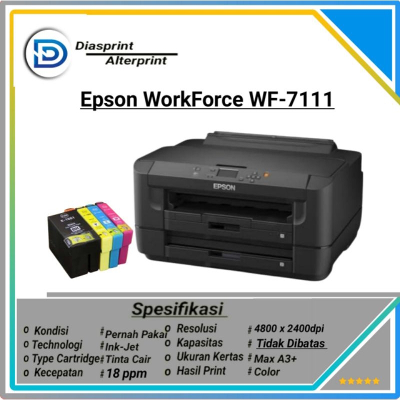 Printer Epson Wf 7111 A3 Color Bekas