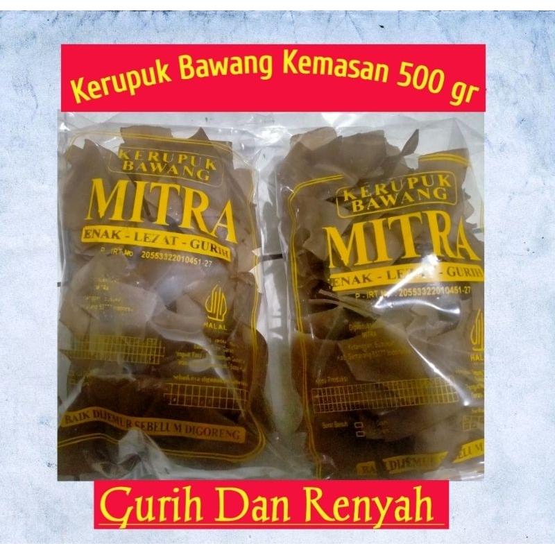 

Kerupuk Bawang/Kerupuk Bawang Mentah Original kemasan 500gr dan 200gr