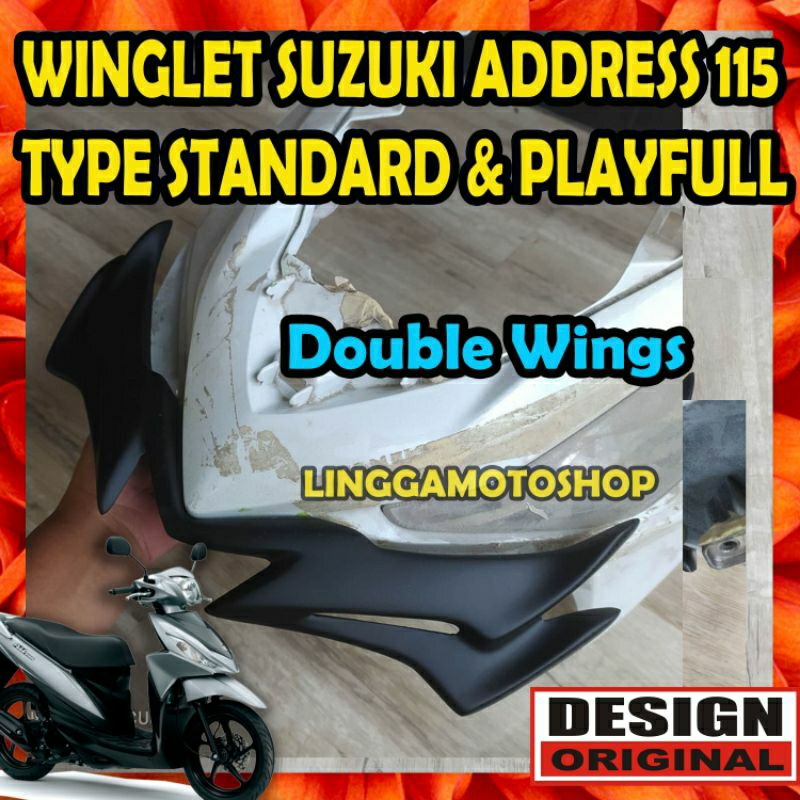 WINGLET SUZUKI ADDRESS 115 DOUBLE WINGS * ADDRESS PLAYFULL *ADRES ADDRES ADRESS * sayap variasi modi