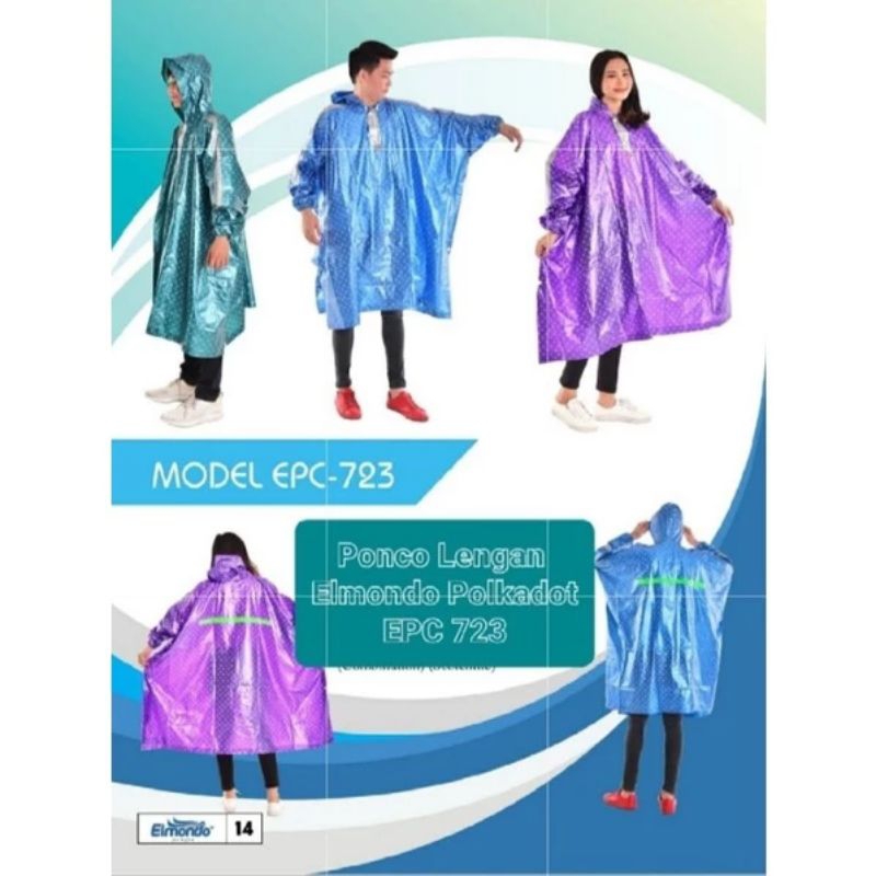 Jas Hujan PONCO Lengan METALIK DOT Elmondo 723