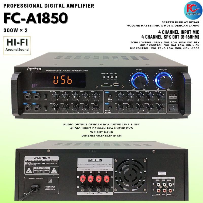 Power Amplifier Firstclass FC A1850 Original Bluetooth
