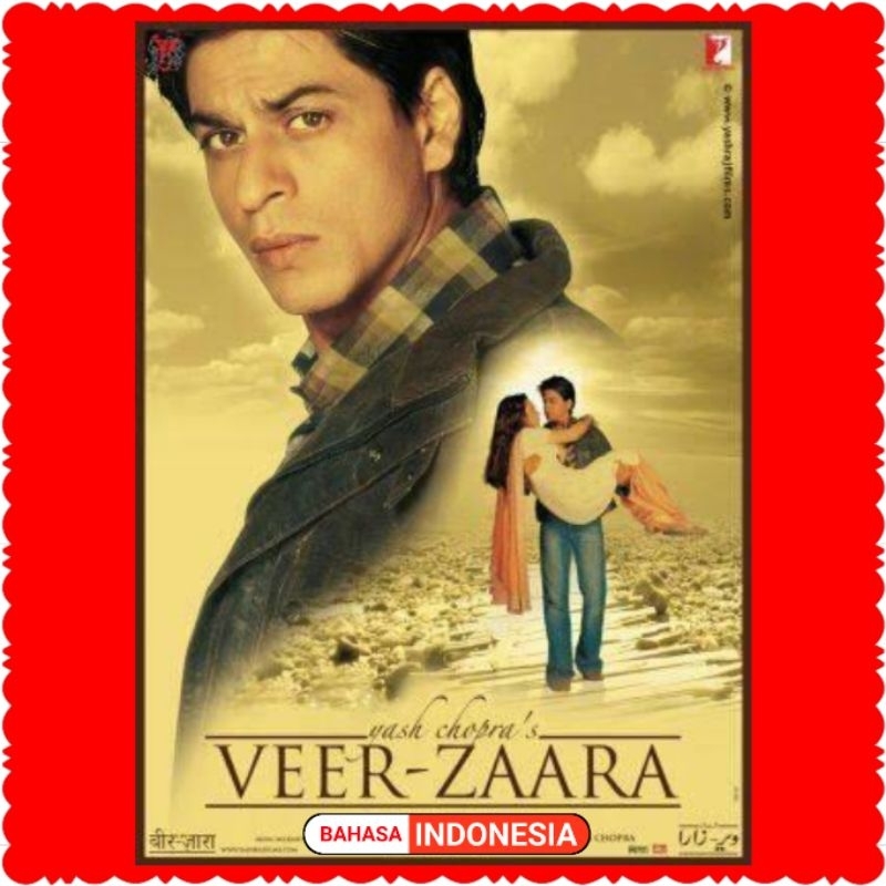 KASET FILM VEER ZAARA DUBBING BAHASA INDONESIA-FILM INDIA SHAH RUKH KHAN-FILM INDIA BAHASA INDONESIA