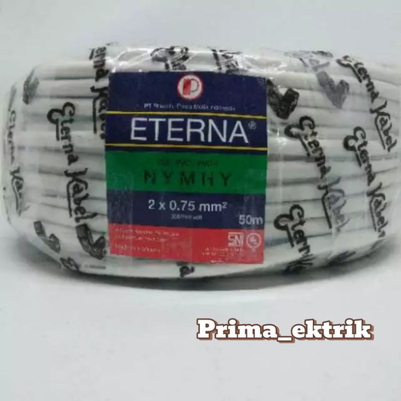 Kabel Eterna / Kabel Listrik/ kabel Meteran 2x0.75 SNI Kabel Eterna NYM