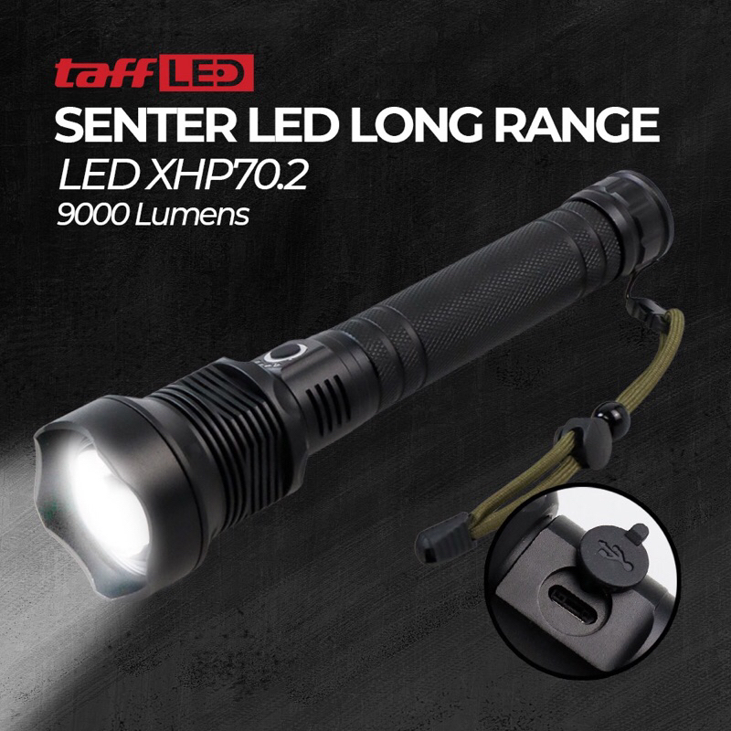 Senter LED Long Range Zoom USB Recharge HS313