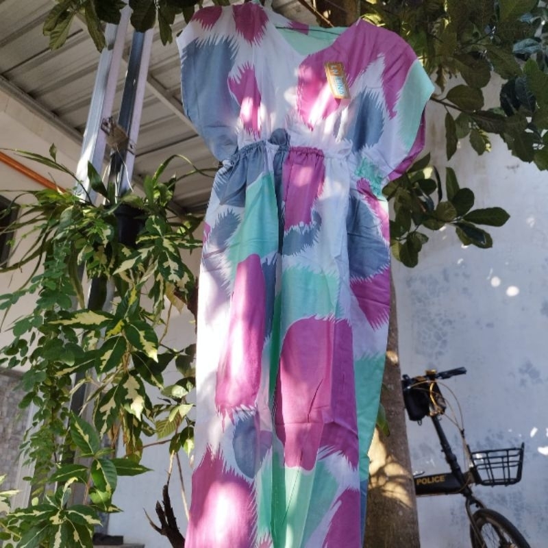 Daster kerut dada motif bunga