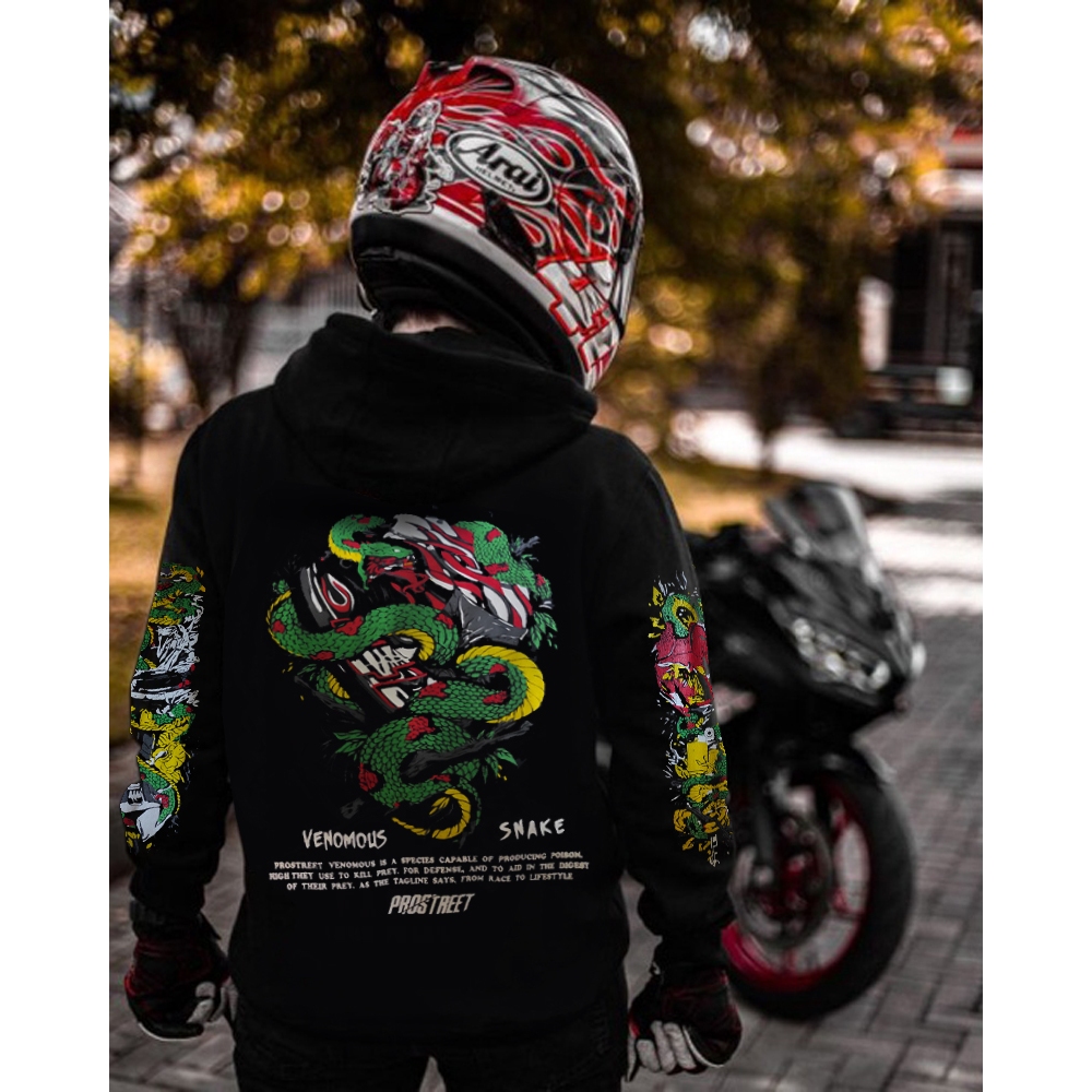 HOODIE PROSTREET | PROSTREET SNAKE VENOM GREEN | SWEATER PROSTREET SNAKE VENOMOUS V2 BAHAN TEBAL KAT