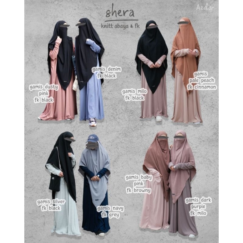 Abaya Shera bahan knit by Azda allsize | azda indonesia