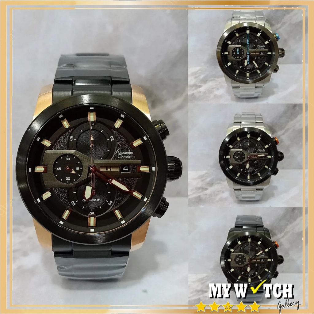Alexandre Christie / Alexander AC 6559 MC Jam Tangan Pria Chronograph Original Diameter 4,59 cm