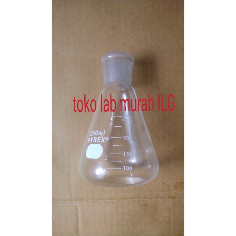 erlenmeyer asah 250ml tanpa tutup ns 29/32