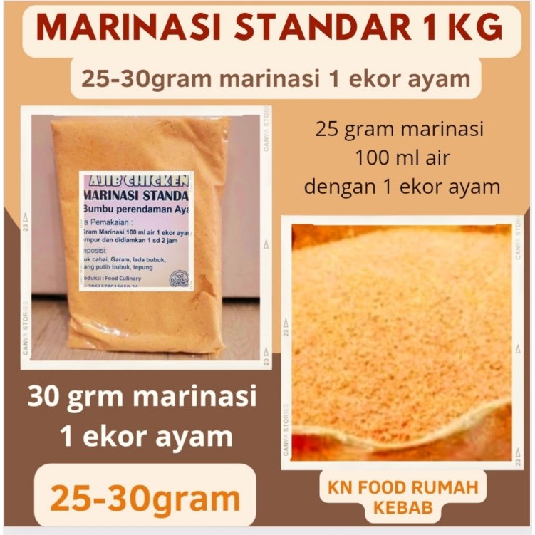 

BUMBU PERENDAM /MARINASI AYAM FRIED CHICKEN STANDAR /KEMASAN 1 KILO.