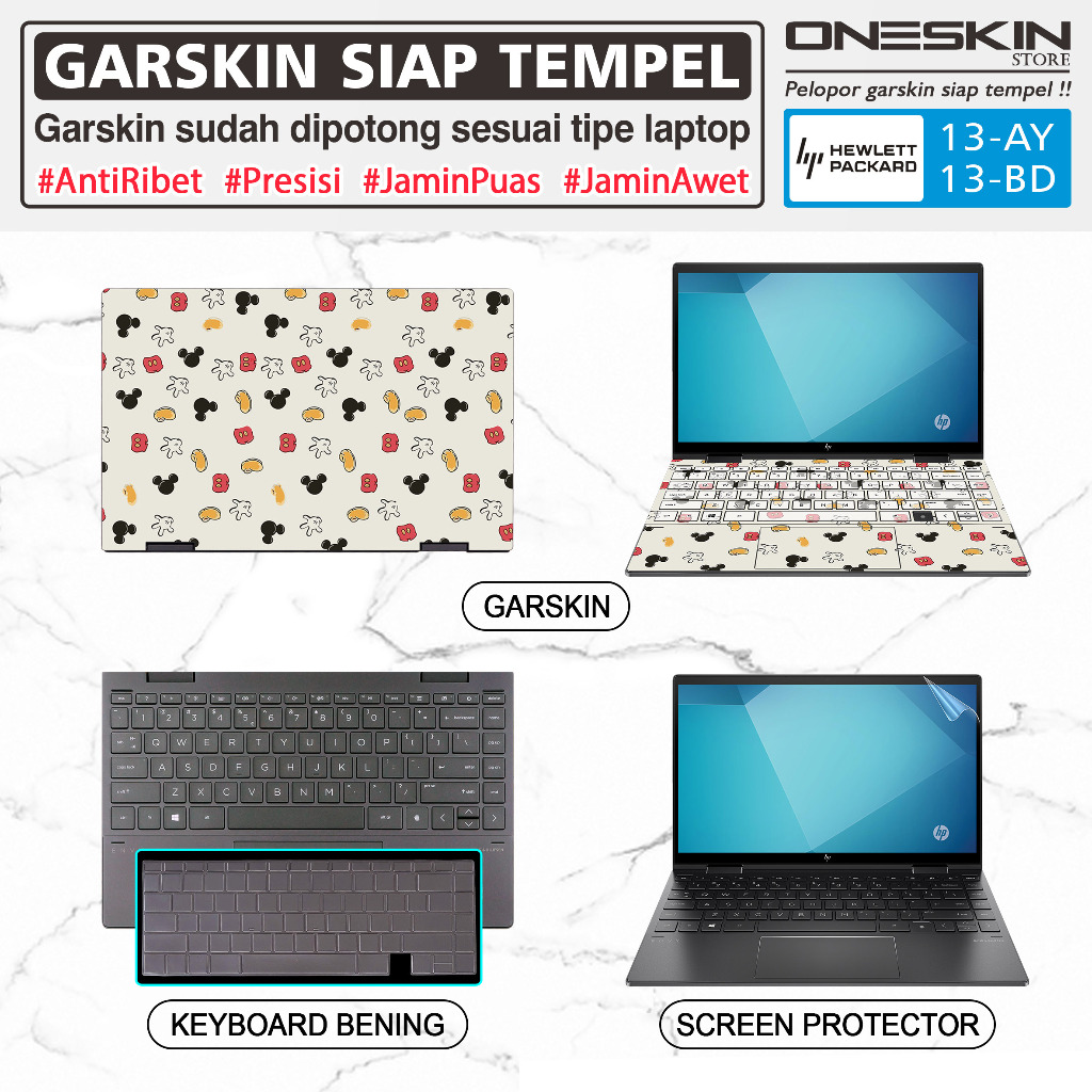 Garskin Sticker Laptop Pelindung Keyboard Screen Protector HP Envy x360 13-ay ay0005au ay0006au ay10