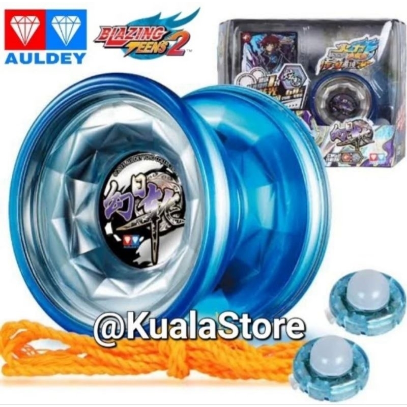 Mainan Yoyo Blazing Teens Auldey Original LED Lampu Anthelion Diamond Yoyo Demon Sword Frozen Blaze 
