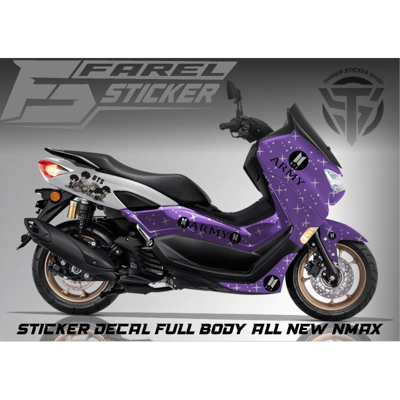 decal nmax new/old full body stiker variasi motor Yamaha nmax motip bts
