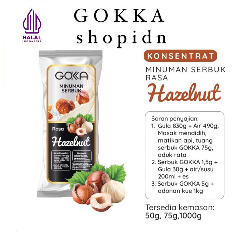 

Bubuk Minuman Hazelnut Gokka 50g - Powder drink Hazelnut 50g [Gokka Drink 50g]