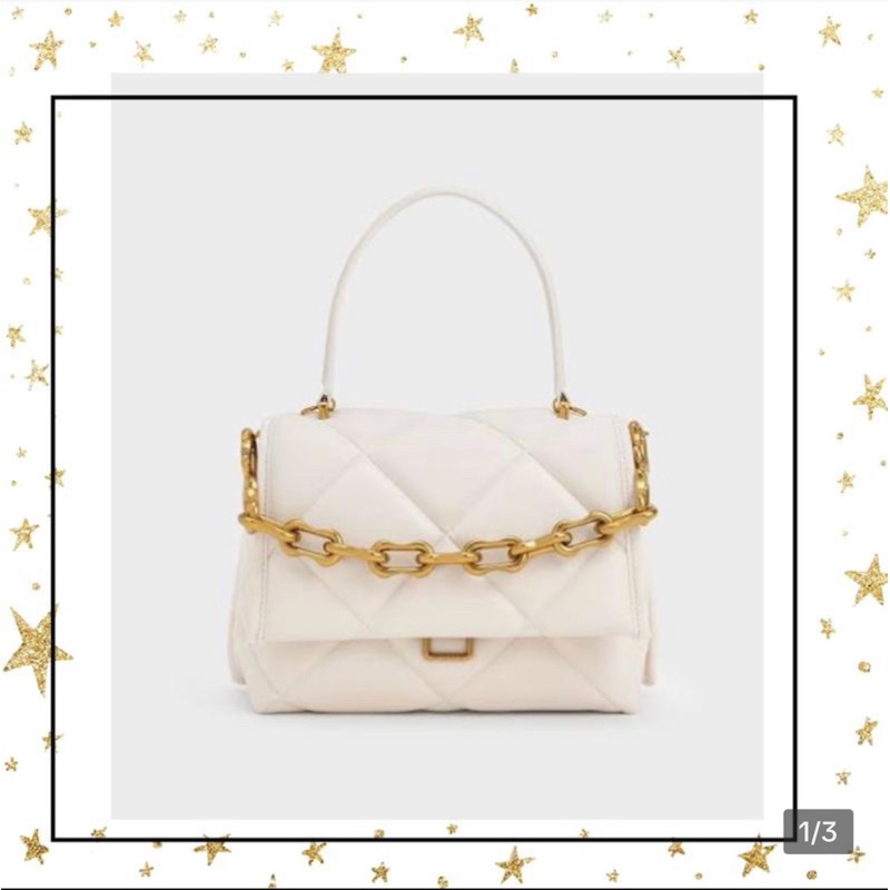 Tas Gemma Chunky Chain Link Quilted PU Leather Charles and Keith