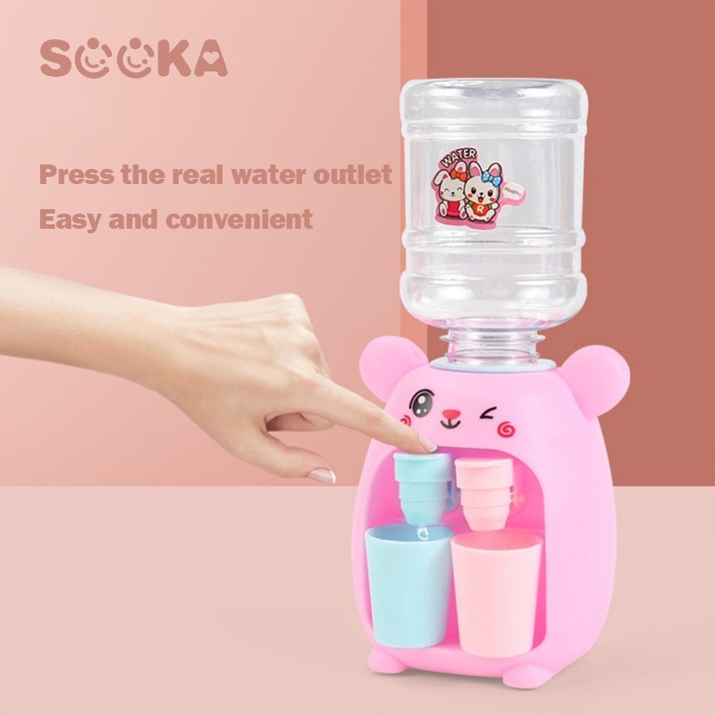 Select x Sooka Dispenser Air Mini-Kelinci Lucu dan Bebek Simulasi Anak Menyenangkan Dispenser Air Mini Dispenser Air Ganda Mainan Rumah Bermain Mesin Jus SK-GCG1101