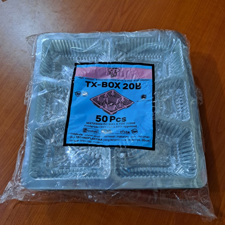 Mika Gajah TX Box Bulat - Mika Sekat Nasi Tumpeng Kotak - 50pcs