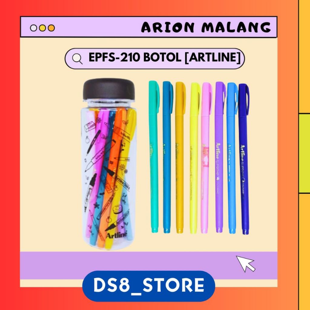 

Bolpen Warna / Colouring Pen Supreme EPFS-210 set 12 Pcs Bonus BOTOL ARTLINE