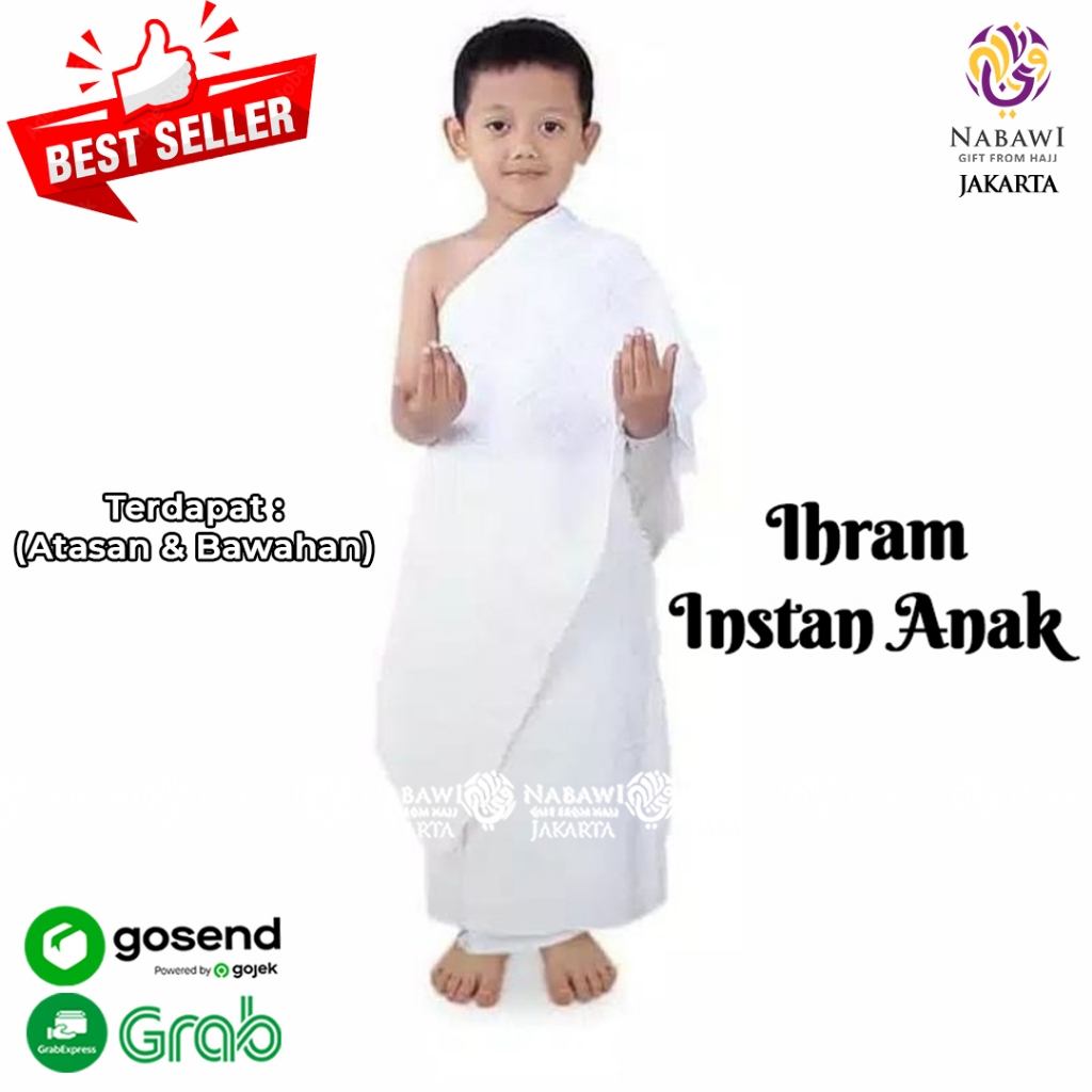 Kain Ihrom Anak Laki Laki Instan Baju Ihram Manasik Haji Anak SD