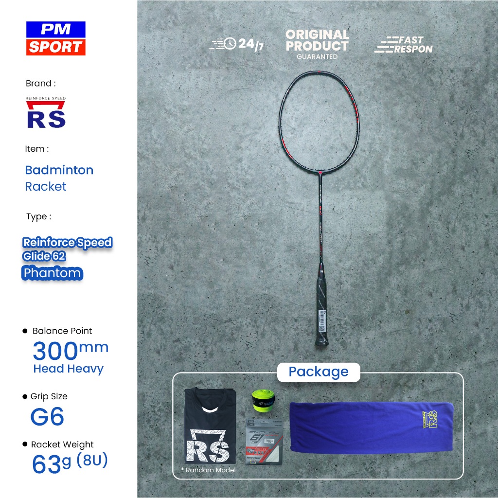 RAKET BADMINTON / BULUTANGKIS RS REINFORCE SPEED GLIDE 62 PHANTOM