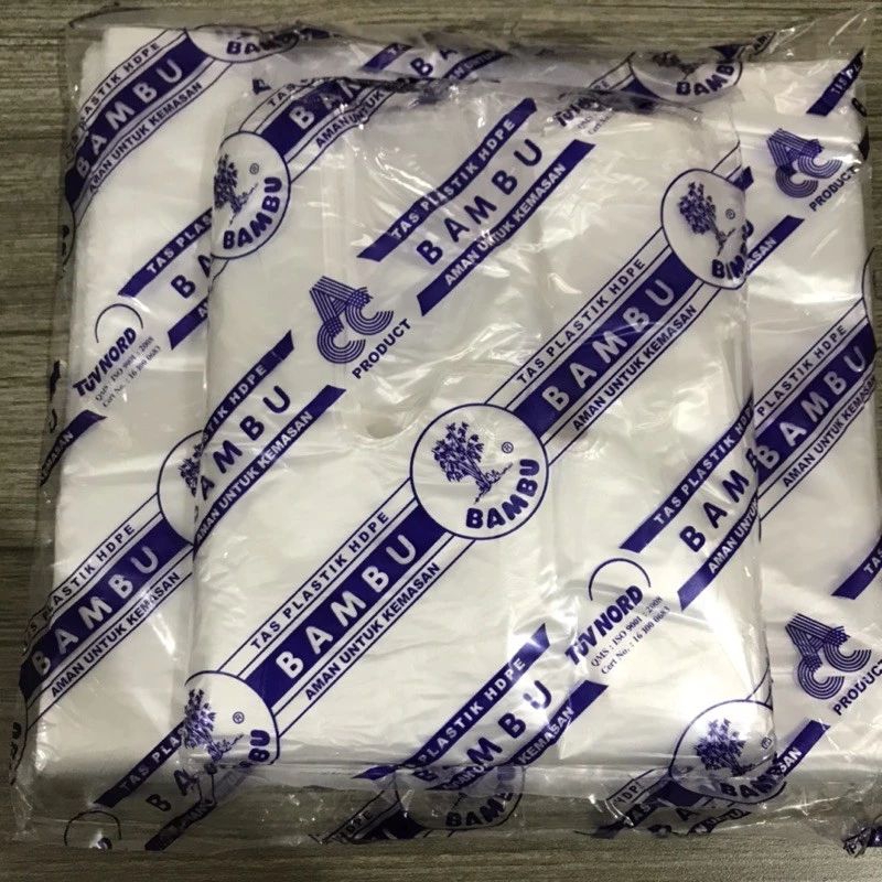 KANTONG PLASTIK PUTIH BENING KECIL DAN TANGGUNG MERK BAMBU