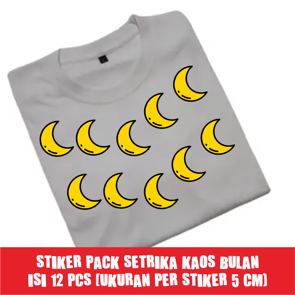

Sticker Stiker Setrika Kaos/Baju Motif Bulan Isi 12 PCS Murah