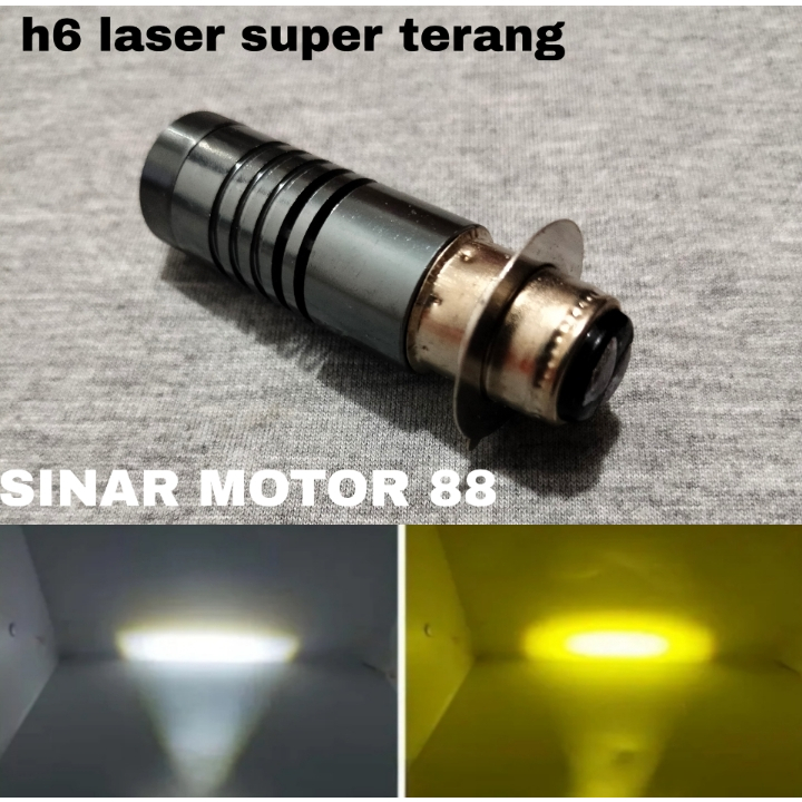Lampu utama Led H6 laser jauh dekat putih kuning