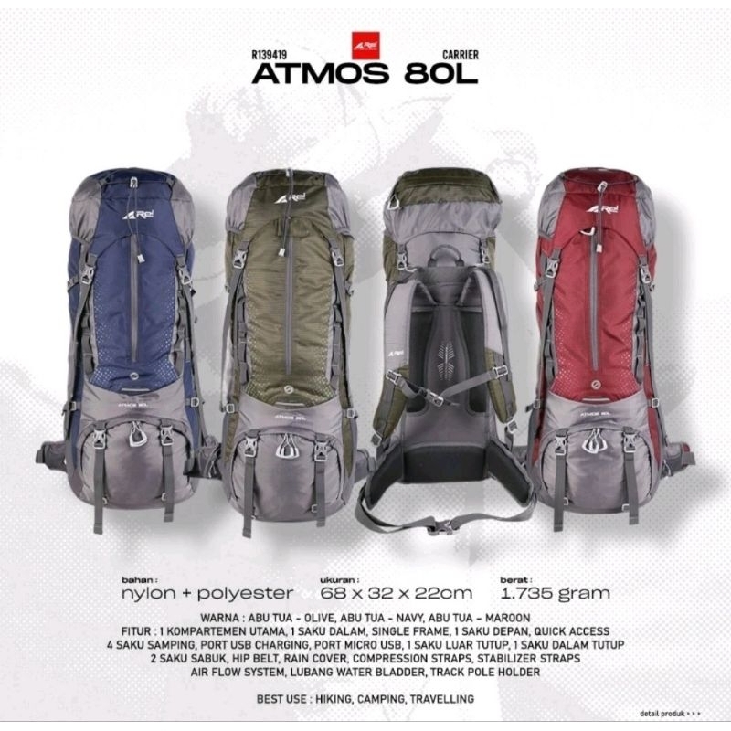 TAS GUNUNG / CARRIER ATMOS 80 L AREI OUTDOORGEAR