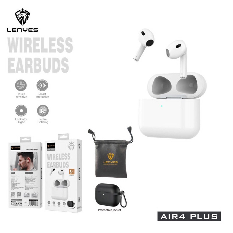 LENYES AIR 4 PLUS & AIR PLUS SE TWS wireless bluetooth 5.1 earbuds smart touch earphone original