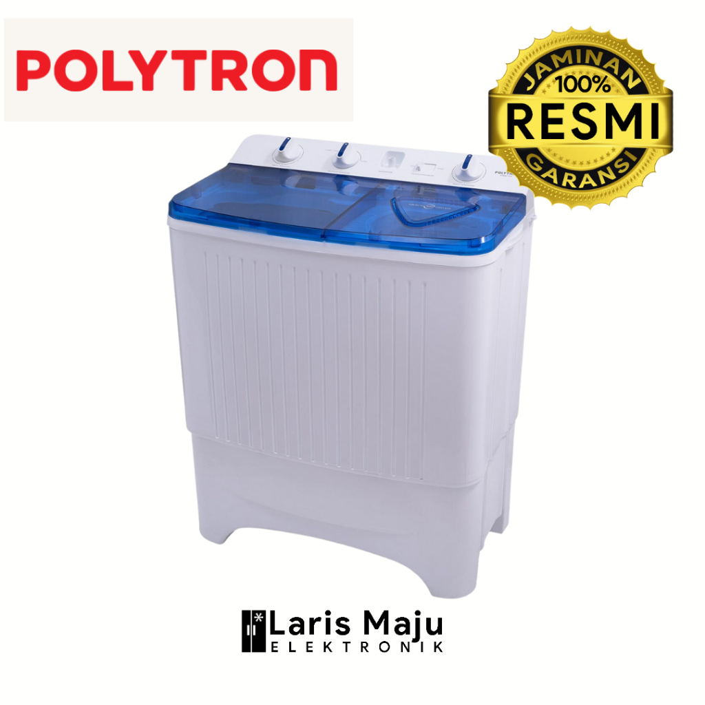 POLYTRON Mesin Cuci PWM 951 - 2 Tabung Kapasitas 9 Kg Anti Karat Dengan Filter Air 380 W