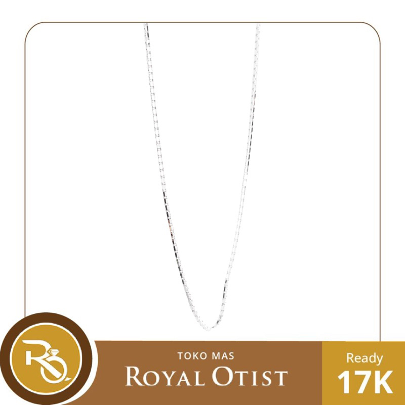 Kalung Rantai Emas Putih Italy Santa 17 K