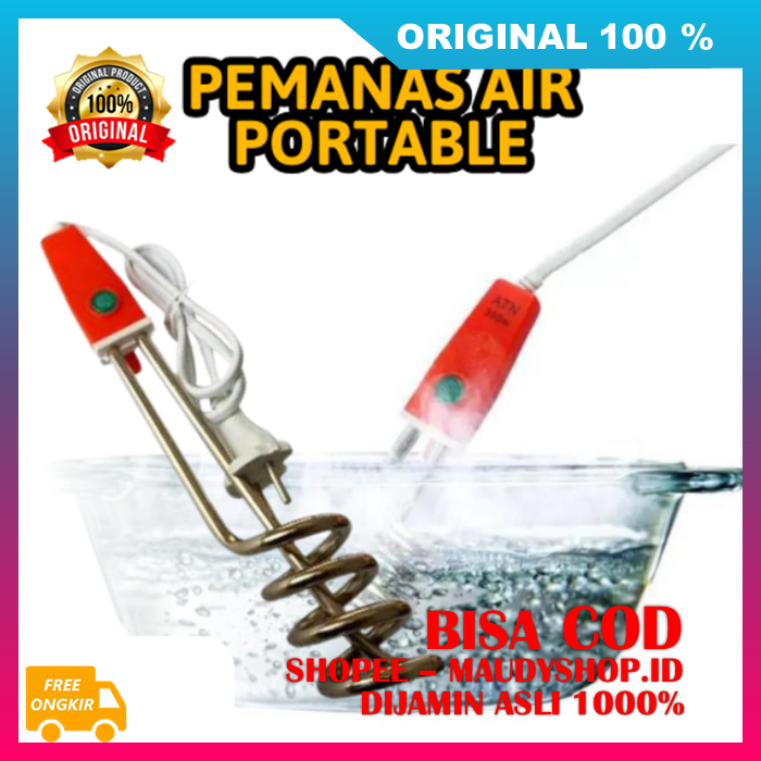 Pemanas Air Portable Elemen Pemanas Air Celup Pemanas Air Listrik 1000 Watt ASLI ORI