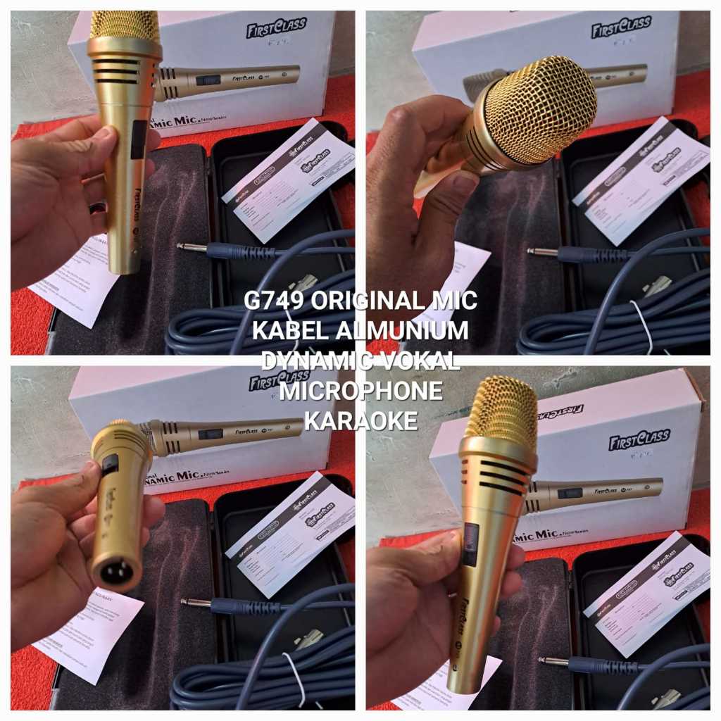 G749 ORIGINAL MIC KABEL ALMUNIUM DYNAMIC VOKAL MICROPHONE MIK MIX  DYNAMIC VOKAL MICROPHONE KARAOKE