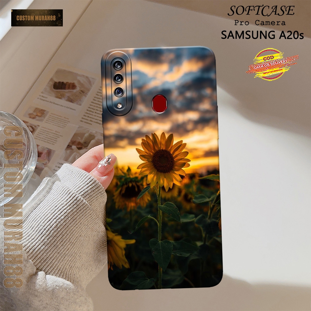 Case Samsung A20s Terbaru - Fashion Case BUNGA - Casing Hp Samsung A20s - Softcase Pro Camera Samsun