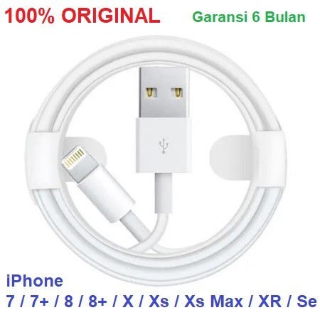 Kabel Data Cable iPhone 7 7+ 8 8 Plus X Xs Max XR SE Original 100%