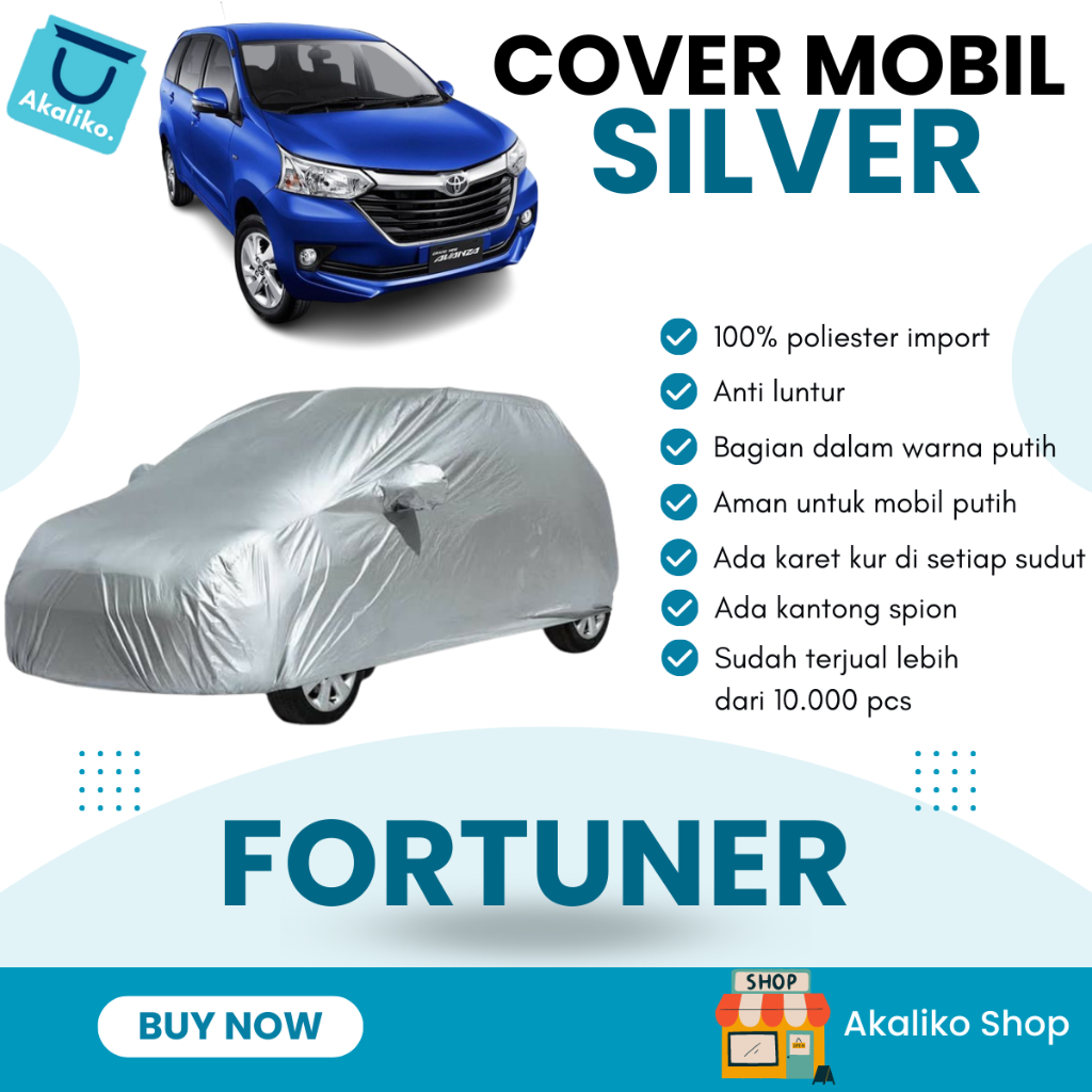 Fortuner Silver Coating Body Cover Mobil/Sarung selimut penutup mobil anti luntur