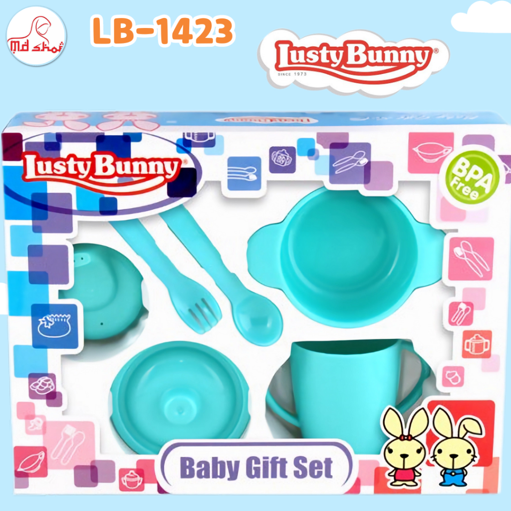 LB-1423 Feeding Set Gift 6pcs Alat Makan Bayi Perlengkapan Makan Bayi Warna Tosca