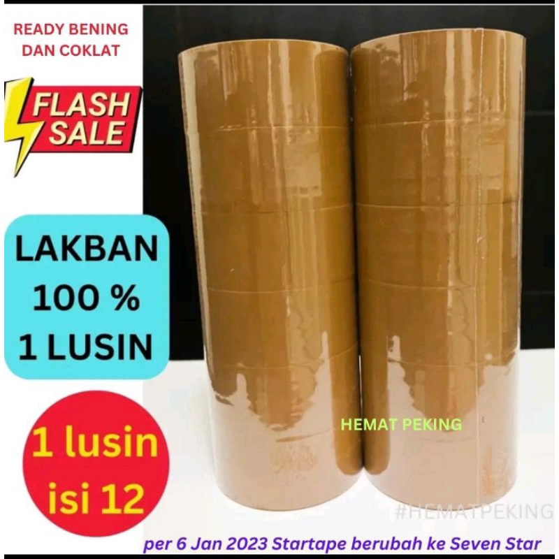 Lakban Harga Grosir 12 pcs Coklat Promo 1 Lusin Seven Star