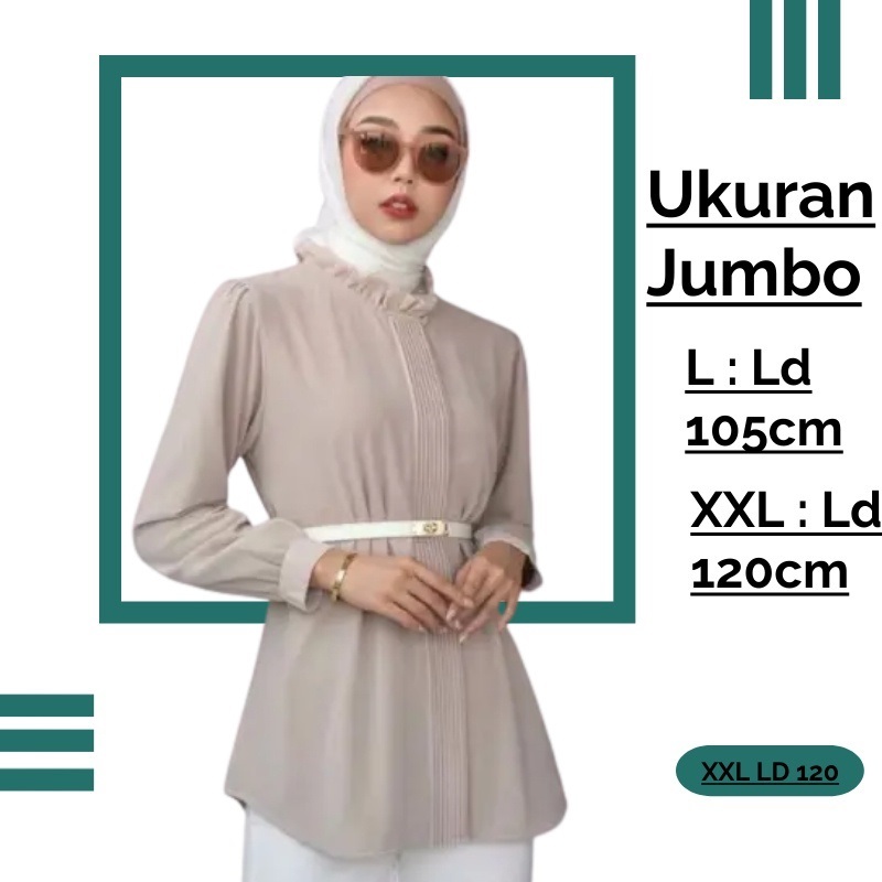Baju Atasan Wanita Jumbo Terbaru Ld 120 Kemeja Jumbo Wanita XXL Ld 120 Atasan Kemeja Terbaru Baju Ke