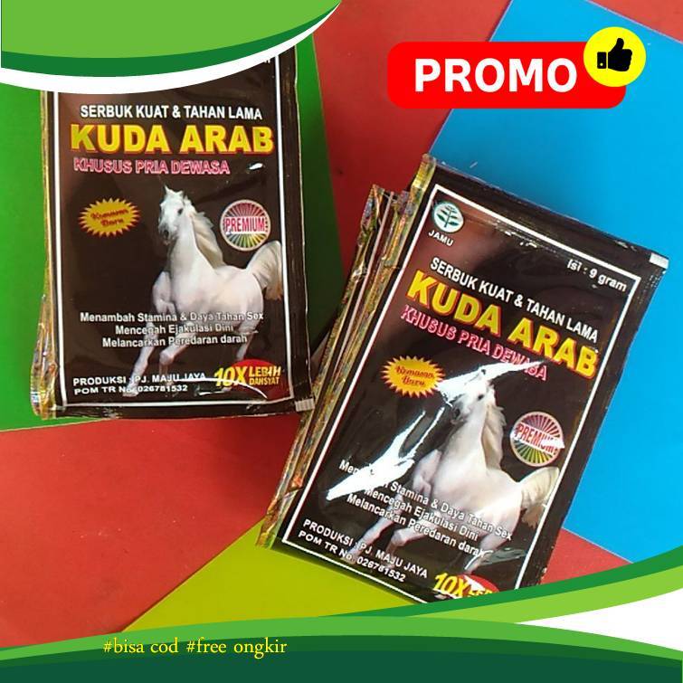 Serbuk kuat & Tahan Lama KUDA ARAB khusus pria dewasa 10X lebih dahsyat kemasan 10 sachet