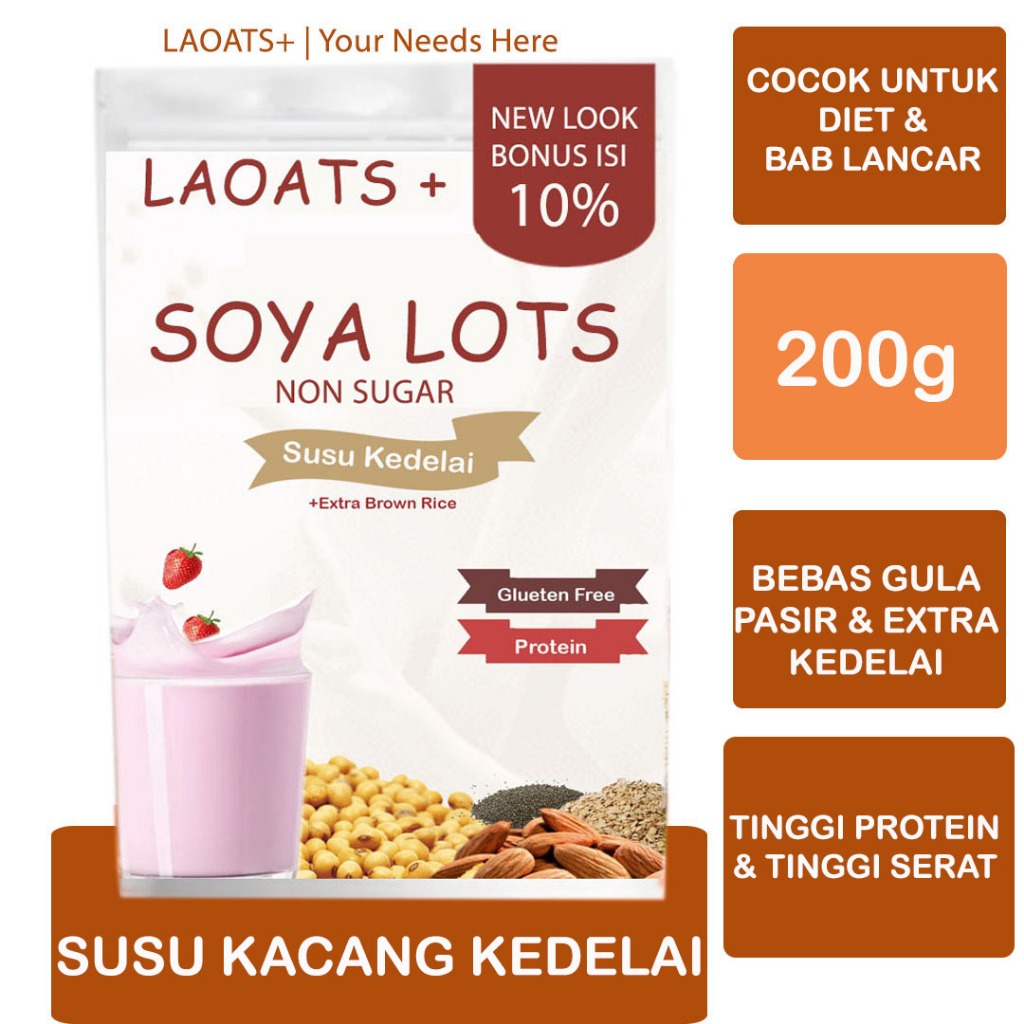 

Susu Protein Penggemuk Badan Laoats Non Sugar (200g)