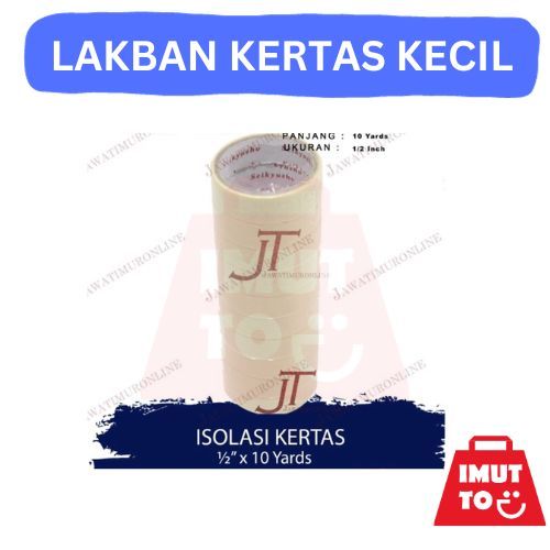 

IMUTTO - ISOLASI LAKBAN KERTAS 1/2 0,5 INCH 12 MM PANJANG 10 YARD MARKING TAPE MURAH MERIAH PROMO