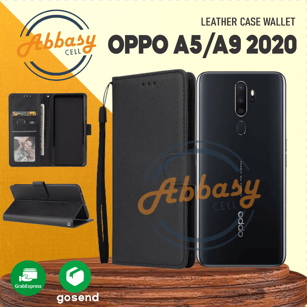 ( OPPO A5 / A9 2020 ) Flip Case Premium-Flip Wallet Case Kulit-Casing Dompet- Flip Cover Leather-Sar