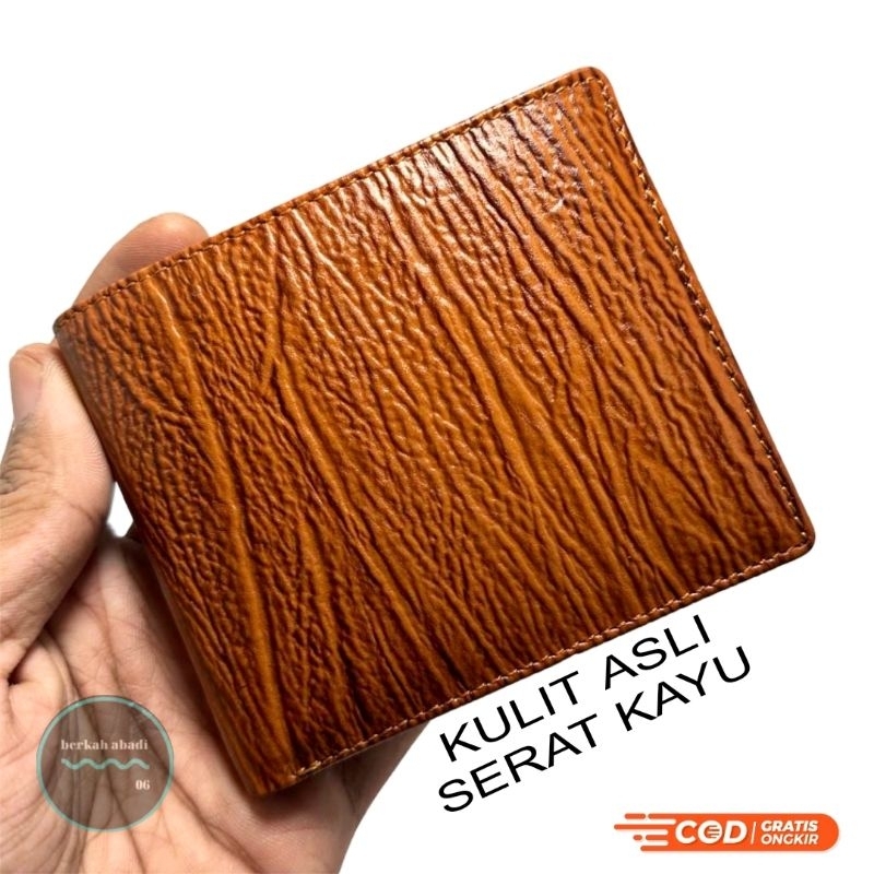 Dompet kulit Sapi Kulit Nappa Serat Kayu Dompet asli Kulit Magetan 100%