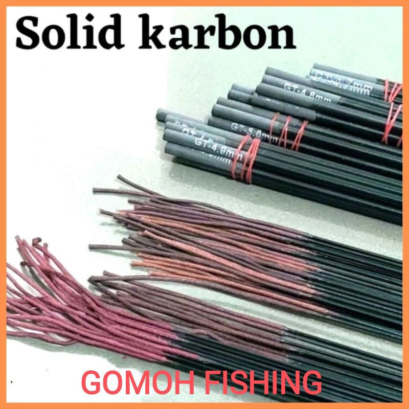 ujung joran carbon solid kaku 80 cm