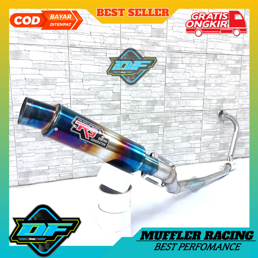 Knalpot racing R9 Mugello SATRIA FU jupiter mx supra gtr sonic blue motor